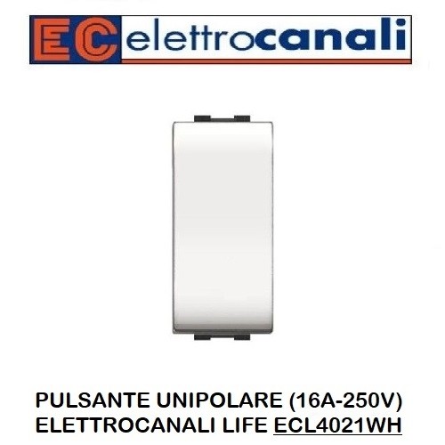 Pulsante 1P 16A Bianco